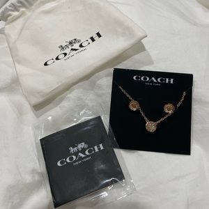 Coach Rose Gold Earring and Necklace Set (New In Original Packaging)